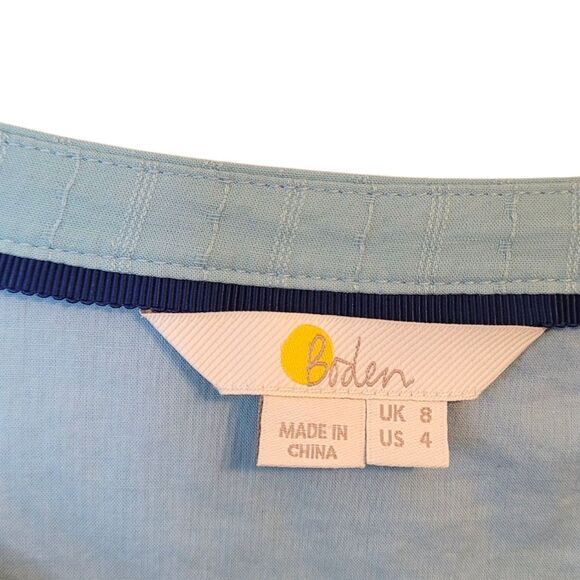 Boden Women's Light Blue Scallop Hem Blouse Size US 4 - Picture 3 of 6